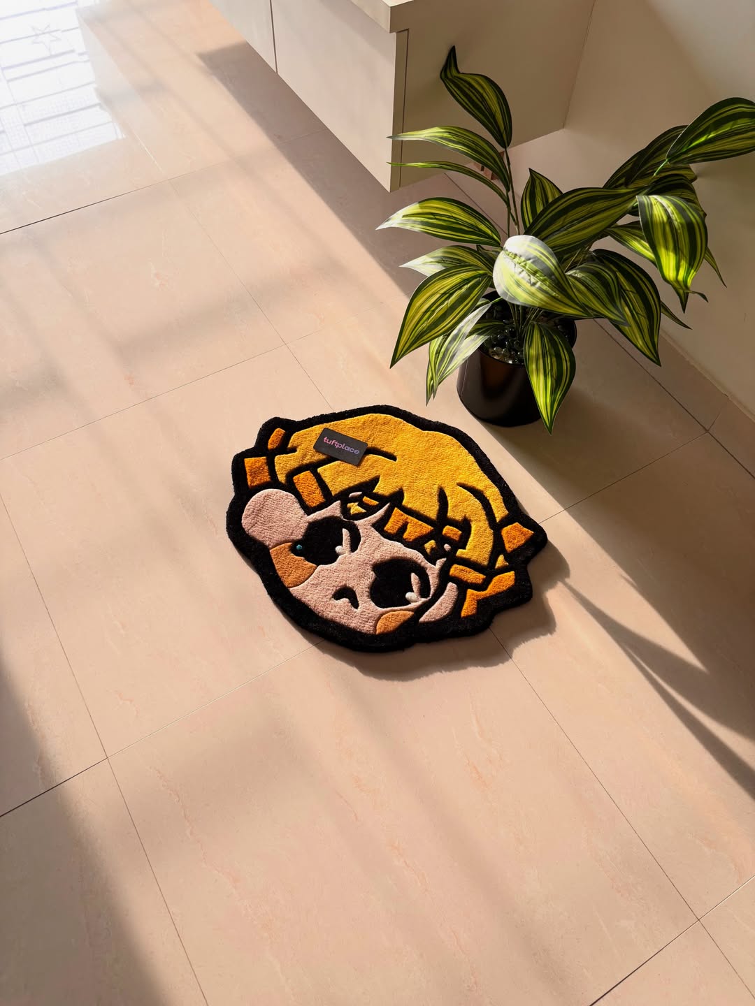 Cute Zenitsu Face Anime Art Custom Rug by Tuftplace