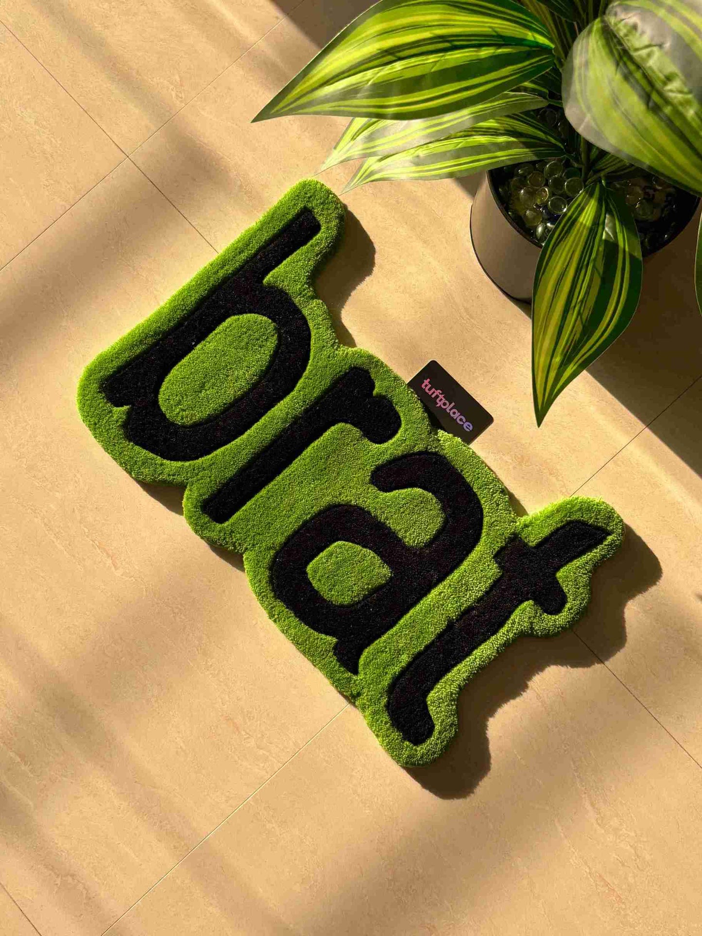 Brat Album Cover Art Inspired Custom Rug by Tuftplace