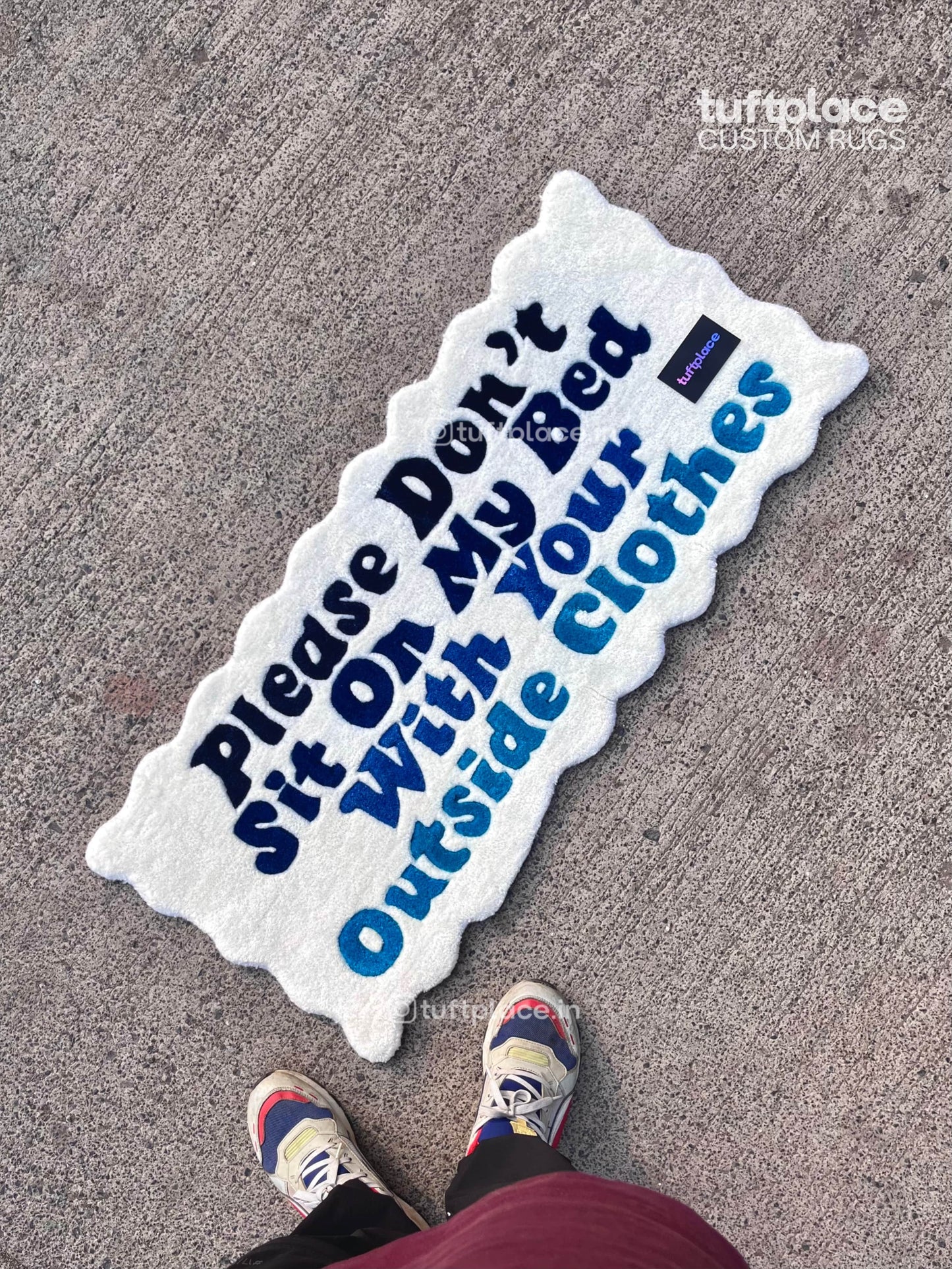 (SALE) Aqua Disclaimer Rectangle Custom Rug by Tuftplace