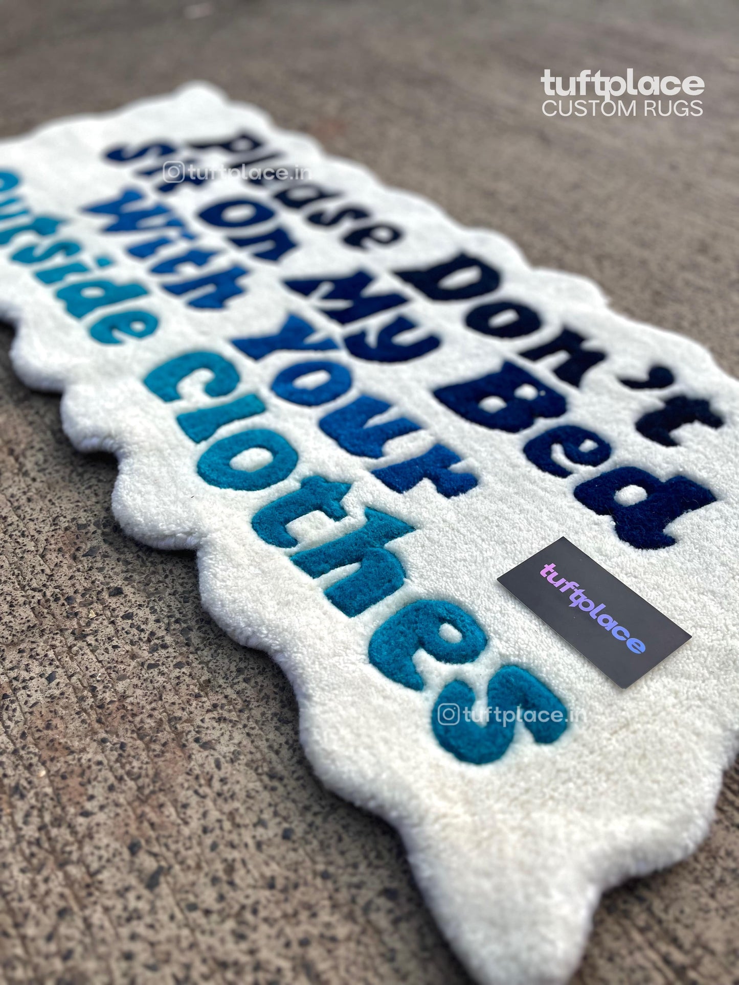 (SALE) Aqua Disclaimer Rectangle Custom Rug by Tuftplace