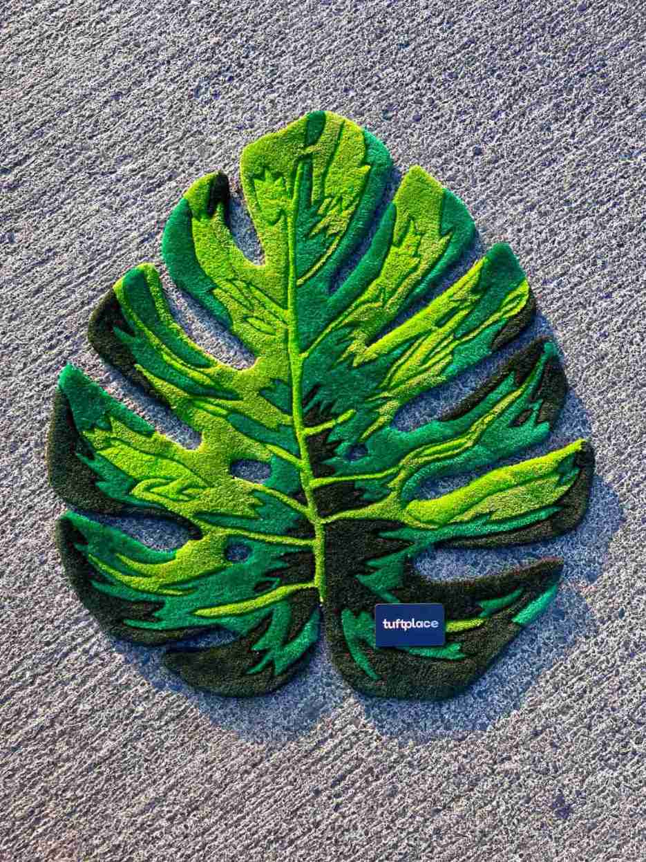 Monstera Leaf Custom Rug by Tuftplace