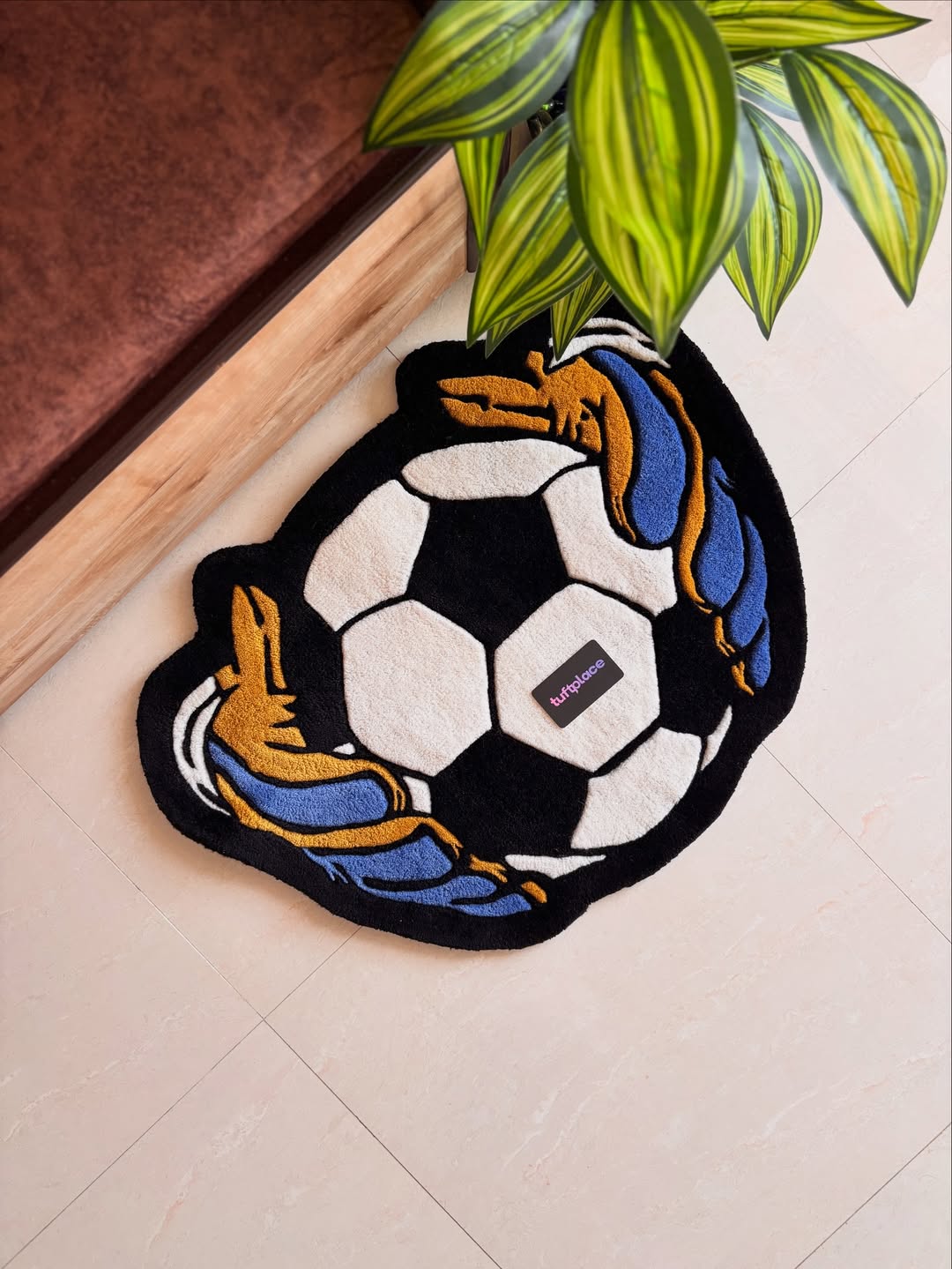 Football And Gloves Custom Rug by Tuftplace