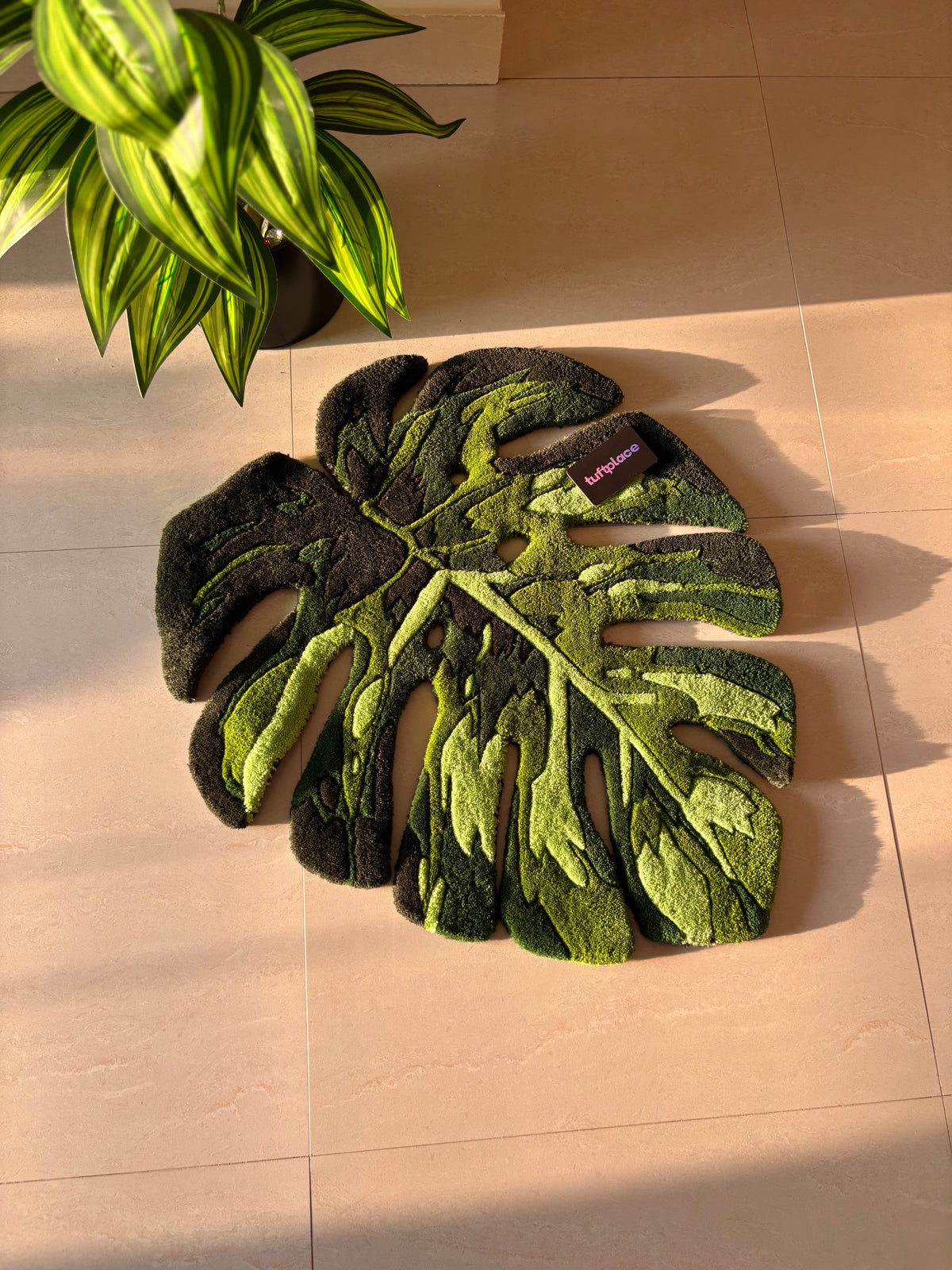Monstera Leaf Custom Rug by Tuftplace