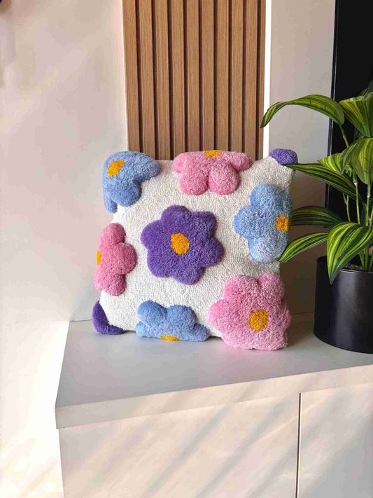 3D Flower Hand Tufted Cushion by Tuftplace