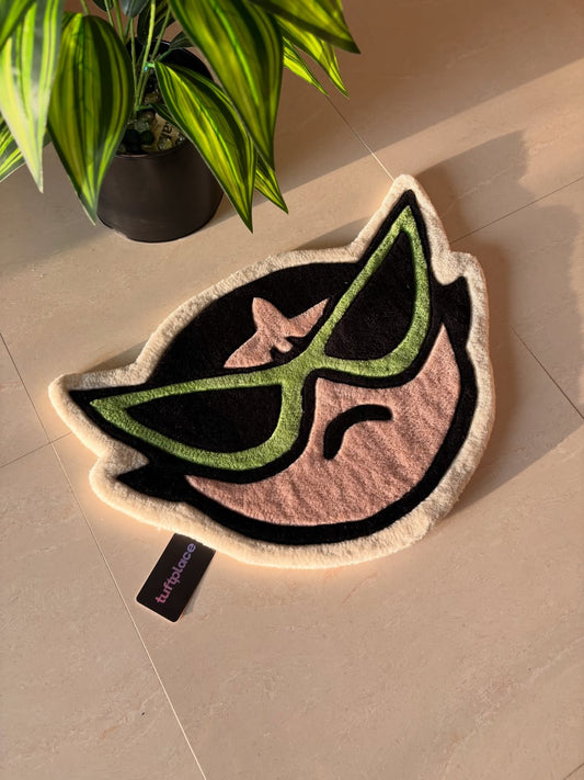 Angry Buttercup Face Art Custom Rug by Tuftplace