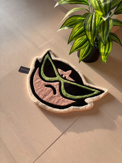 Angry Buttercup Face Art Custom Rug by Tuftplace