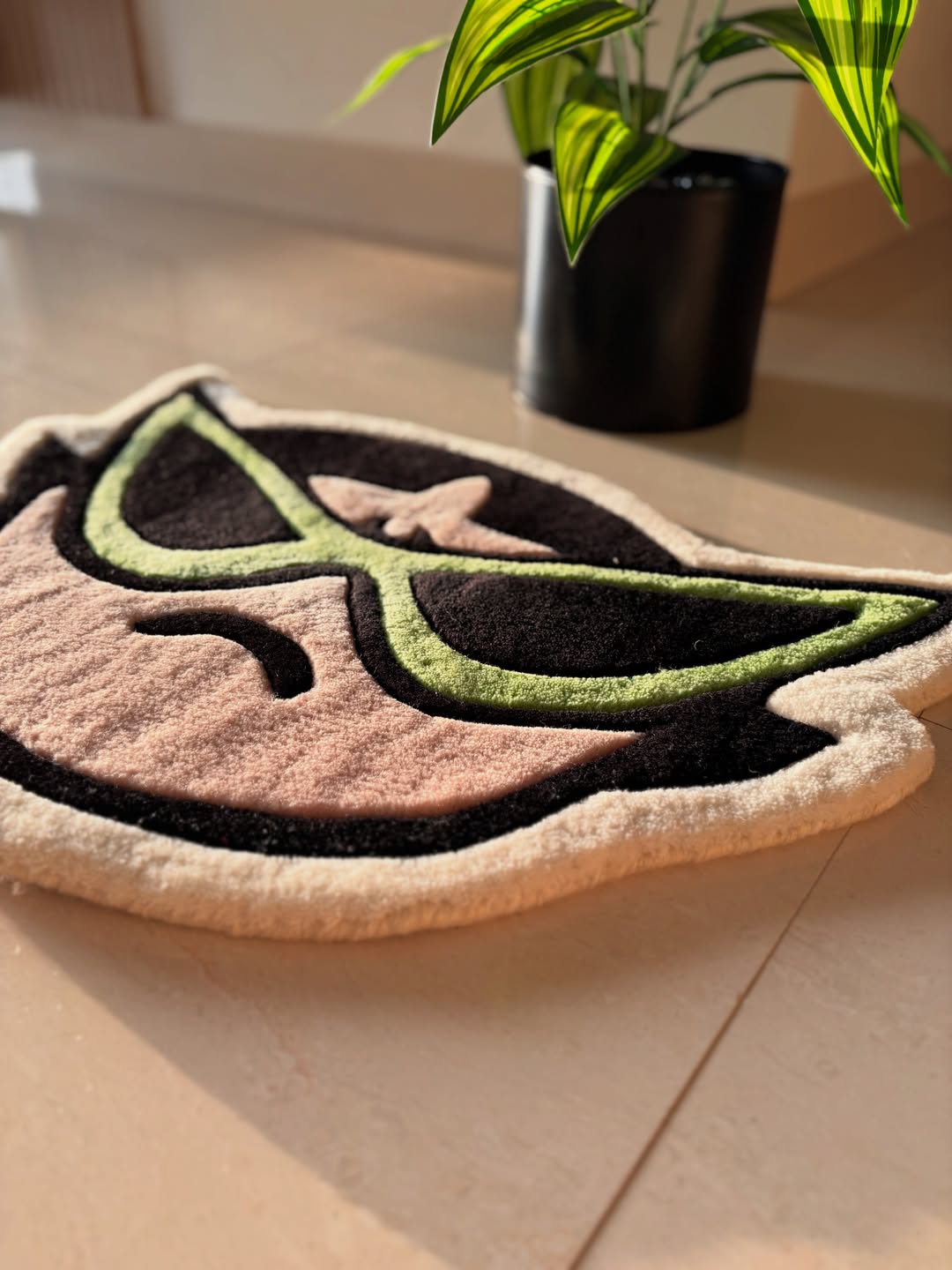 Angry Buttercup Face Art Custom Rug by Tuftplace