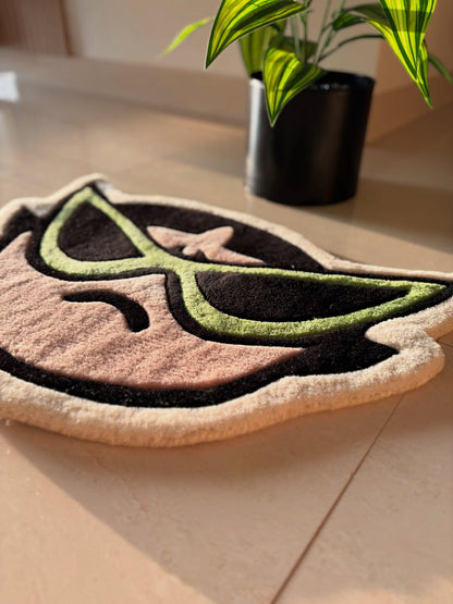 Angry Buttercup Face Art Custom Rug by Tuftplace