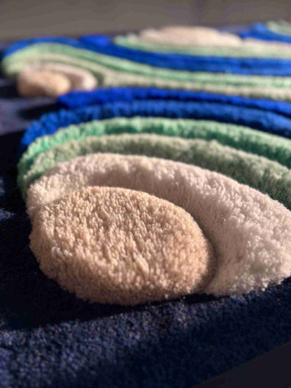3D Tufted Wall Art - Aqua Contour