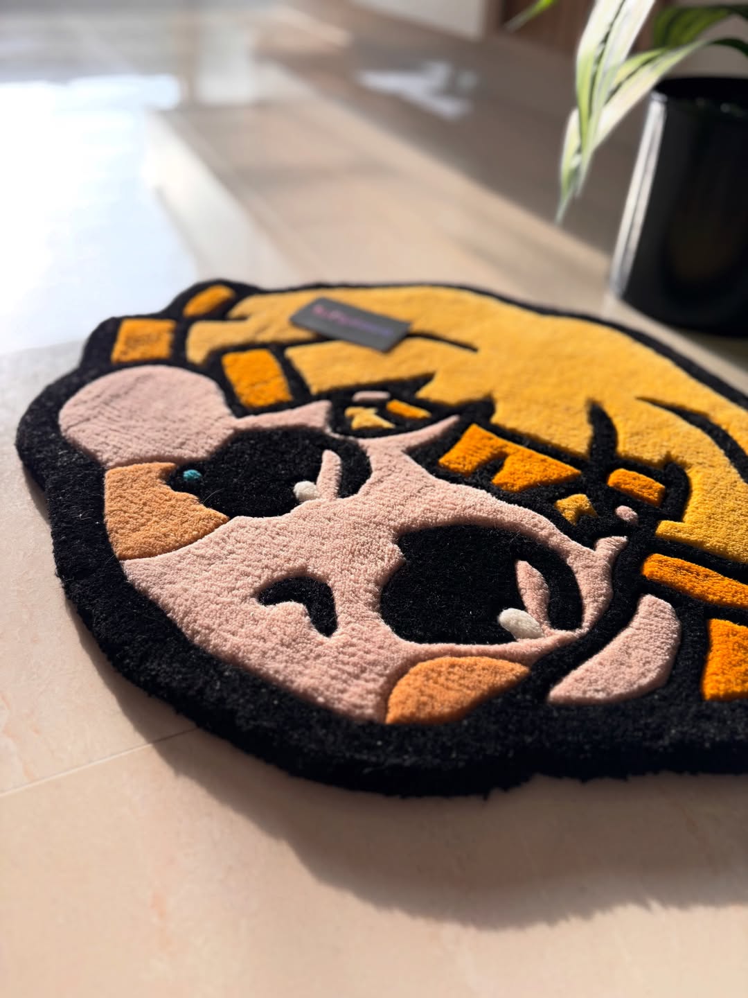 Cute Zenitsu Face Anime Art Custom Rug by Tuftplace