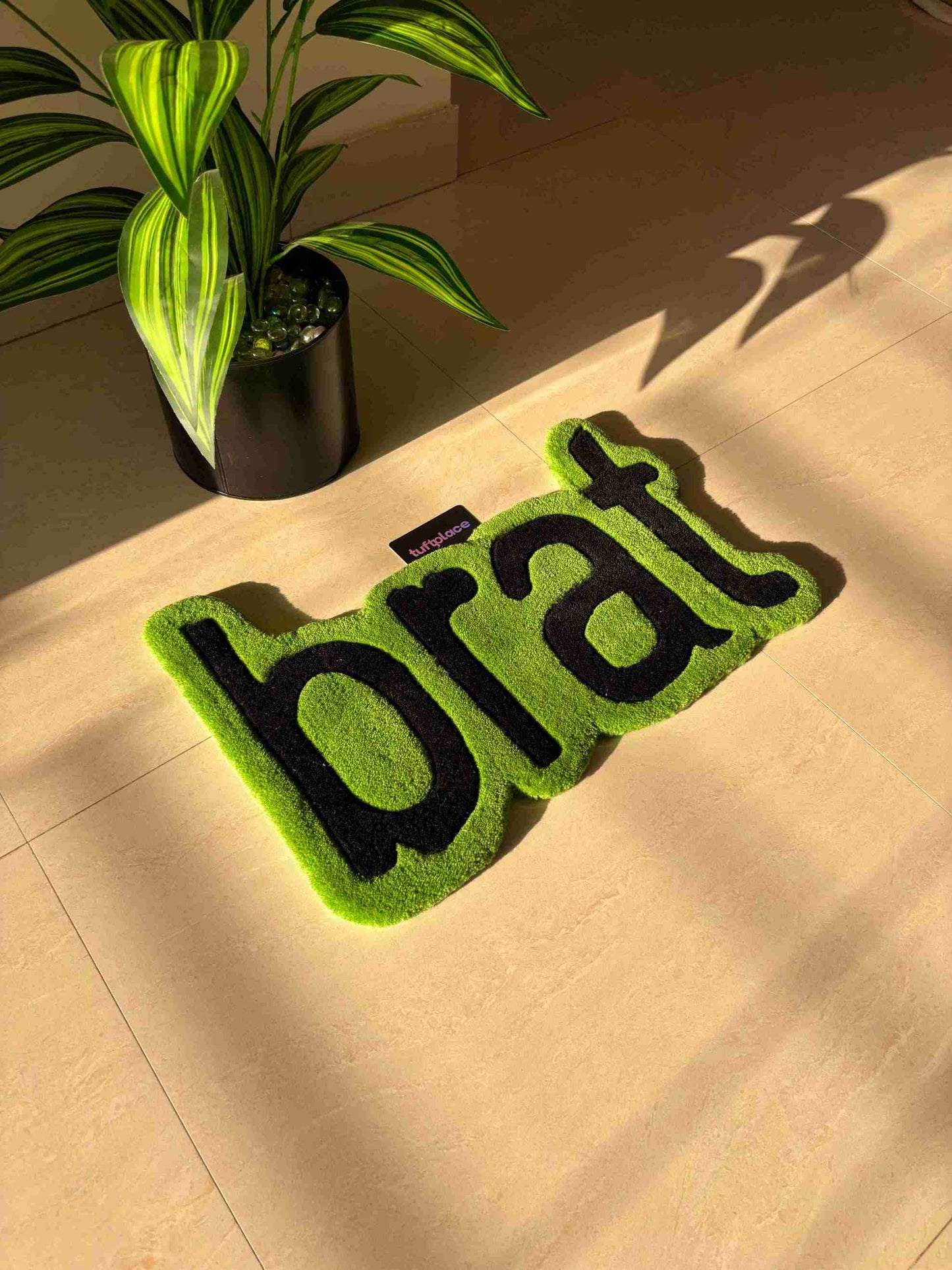 Brat Album Cover Art Inspired Custom Rug by Tuftplace