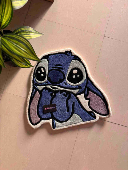 Cute Blue Alien Custom Hand Tufted Rug