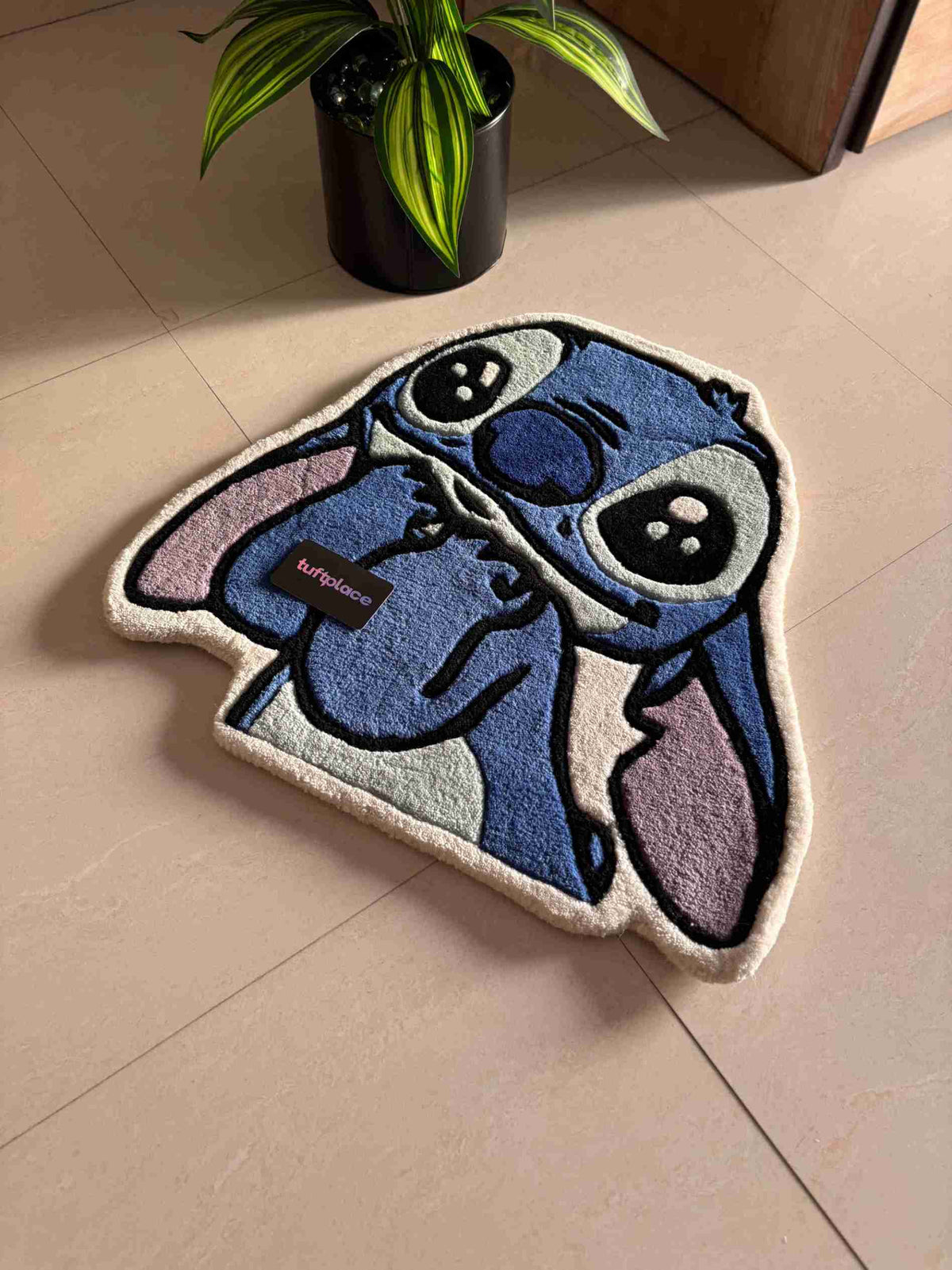 Cute Blue Alien Custom Hand Tufted Rug