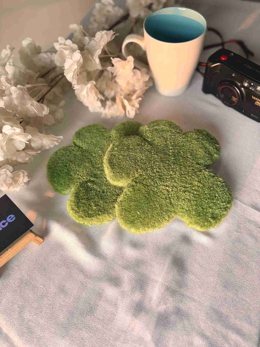 Green Flower Tufted Coasters