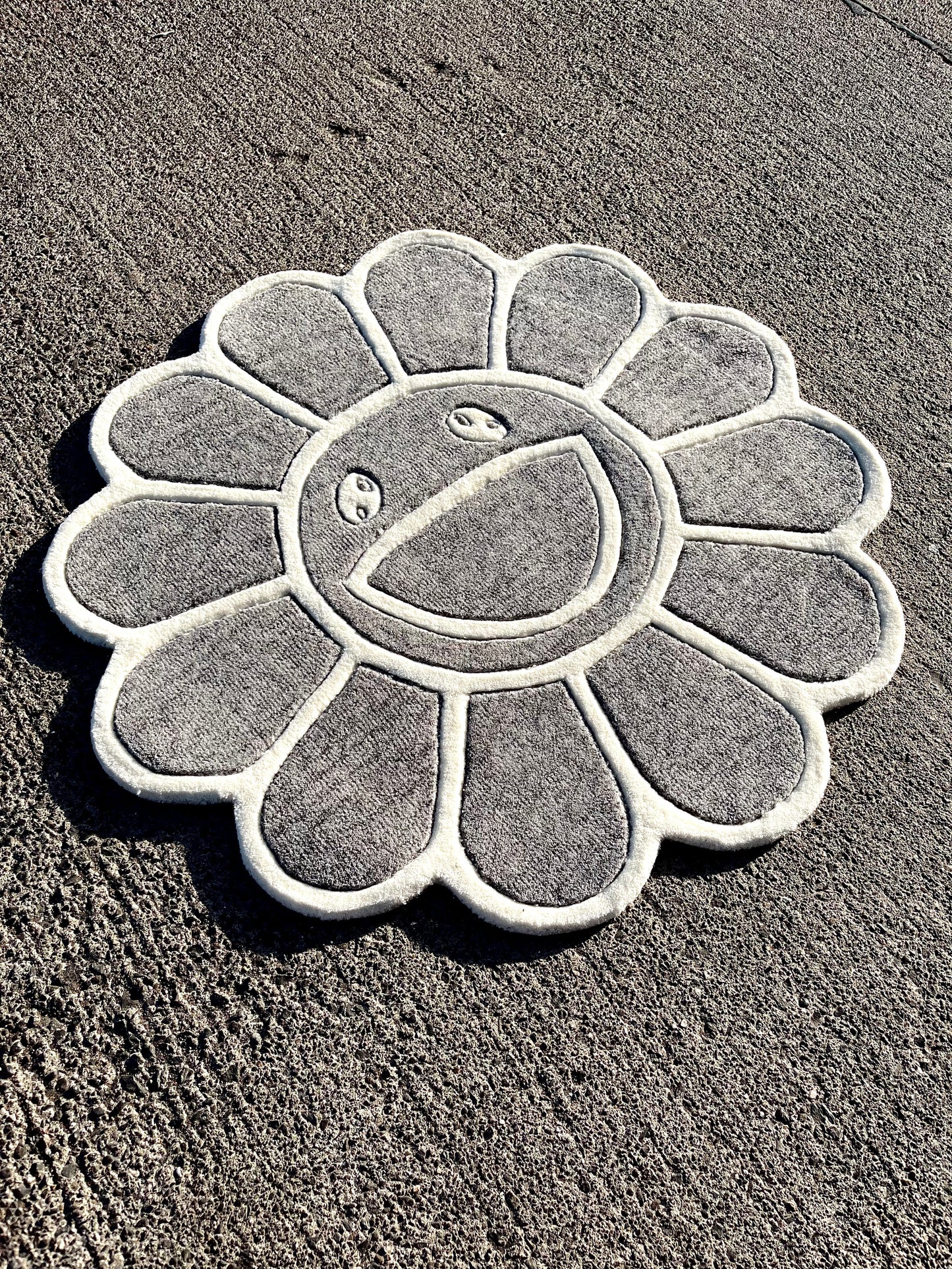 Grey Hypebeast Flower Custom Rug by Tuftplace