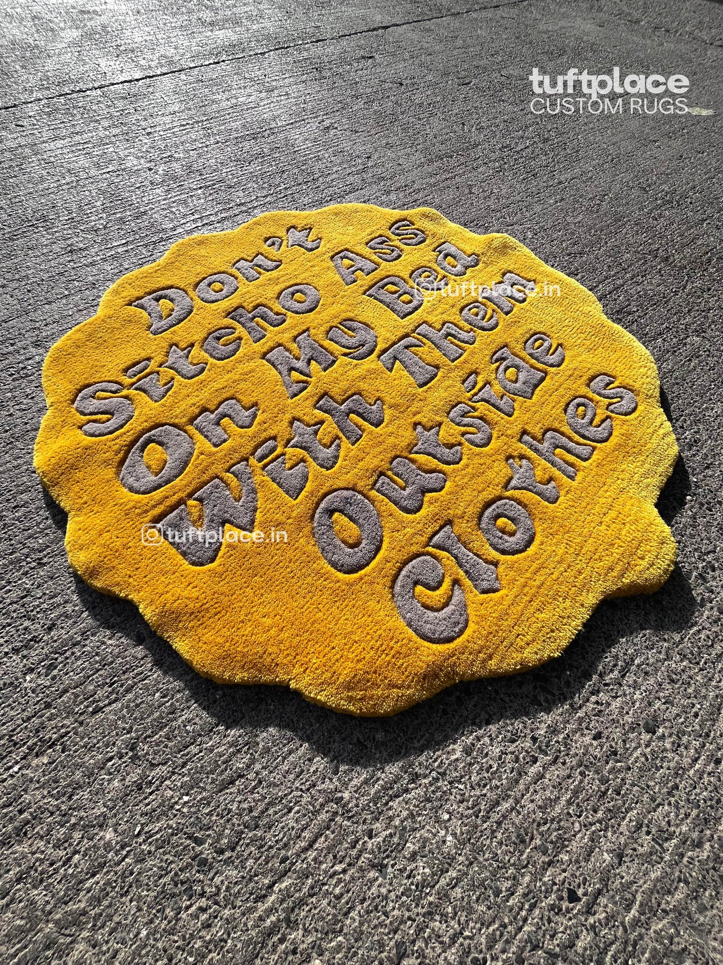 Yellow Disclaimer Custom Rug by Tuftplace