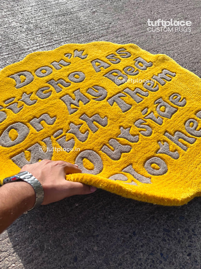 Yellow Disclaimer Custom Rug by Tuftplace