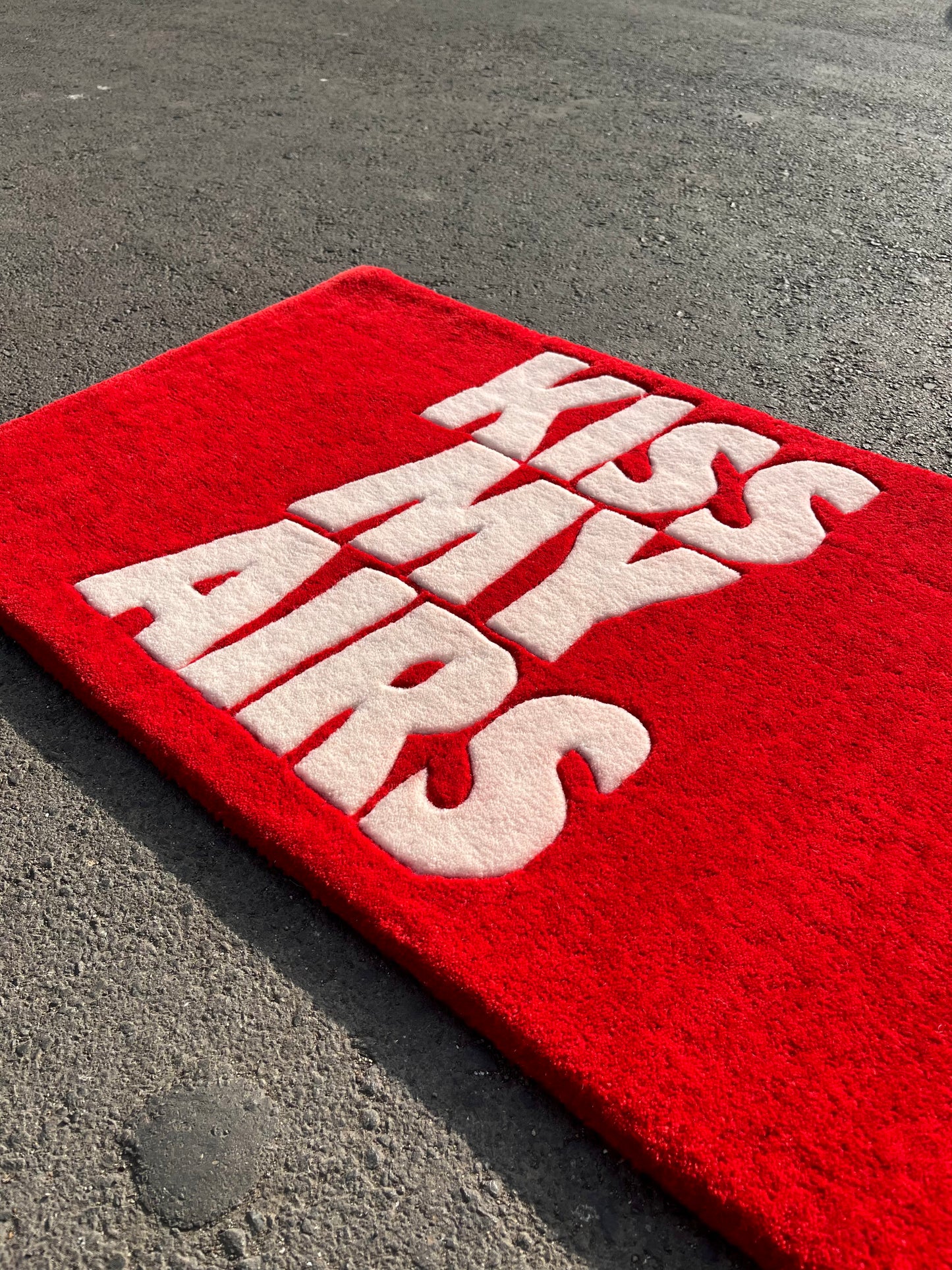 Kiss My Airs Red Custom Rug by Tuftplace