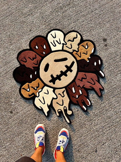 Hypebeast Flower x CJ Melting Custom Rug by Tuftplace