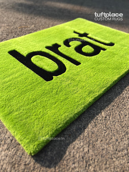 Brat Album Cover Art Inspired Custom Rug by Tuftplace