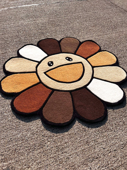 Hypebeast Flower MochaKami Custom Rug by Tuftplace