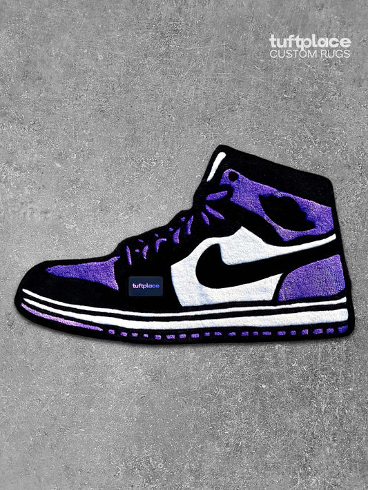 (SALE) AJ1 Court Purple Sneaker Custom Rug by Tuftplace