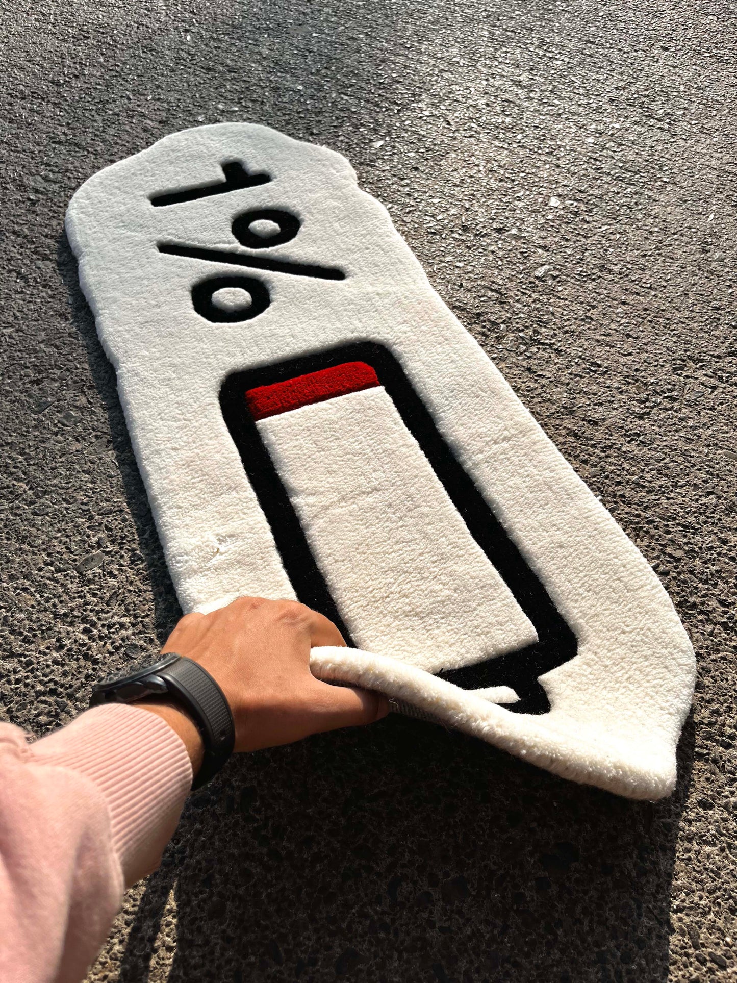 Low Battery Custom Rug by Tuftplace