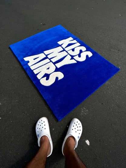 Kiss My Airs Blue Custom Rug by Tuftplace