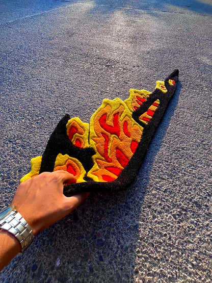 Swoosh On Fire Custom Rug by Tuftplace