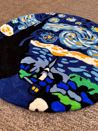 Starry Night Circle Custom Rug by Tuftplace