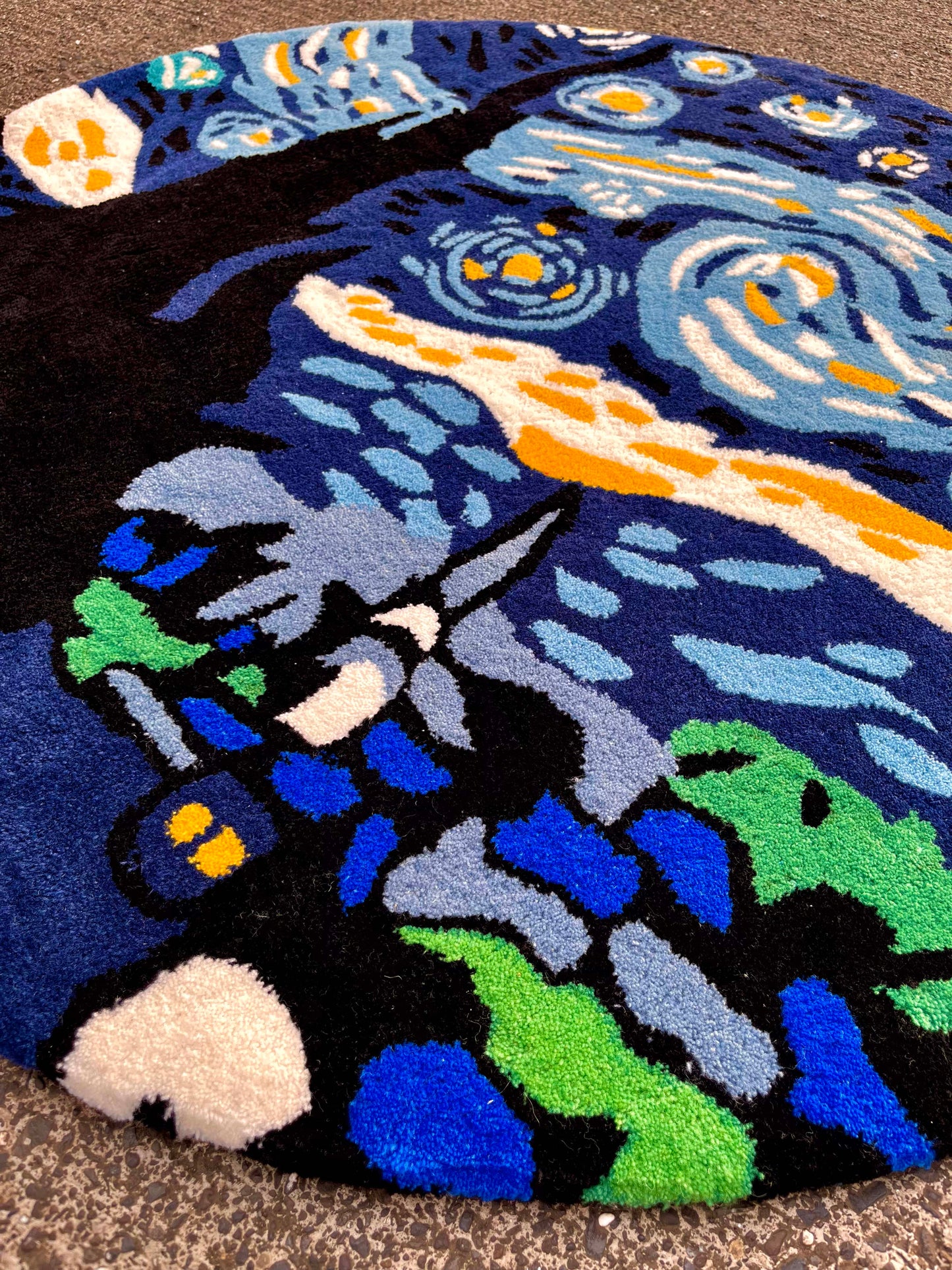 Starry Night Circle Custom Rug by Tuftplace