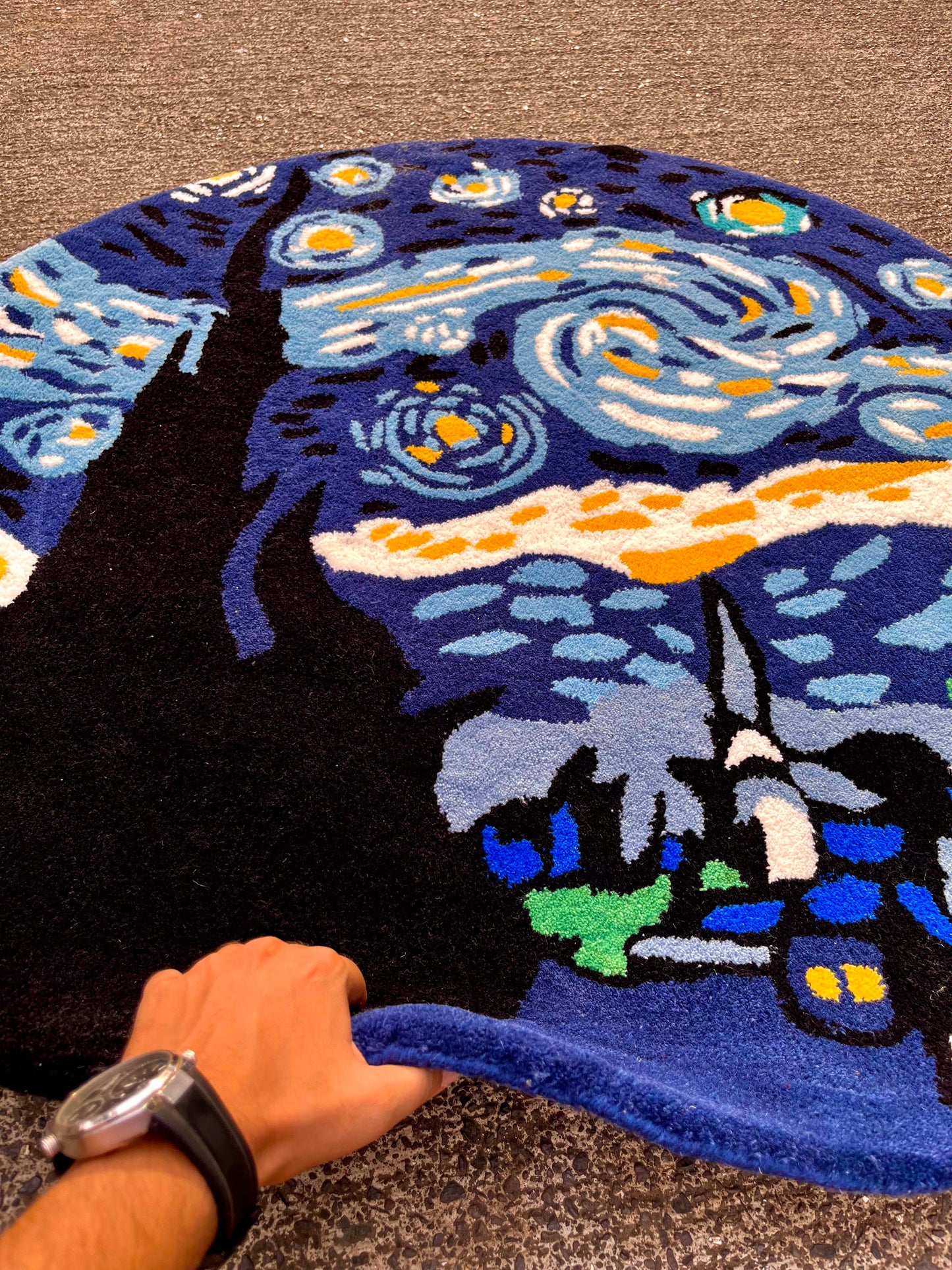 Starry Night Circle Custom Rug by Tuftplace