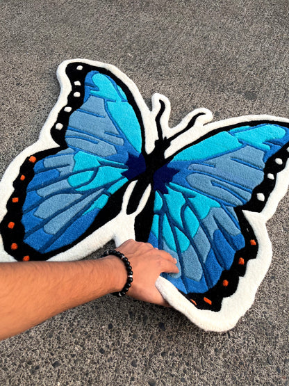 Blue Butterfly Custom Rug by Tuftplace