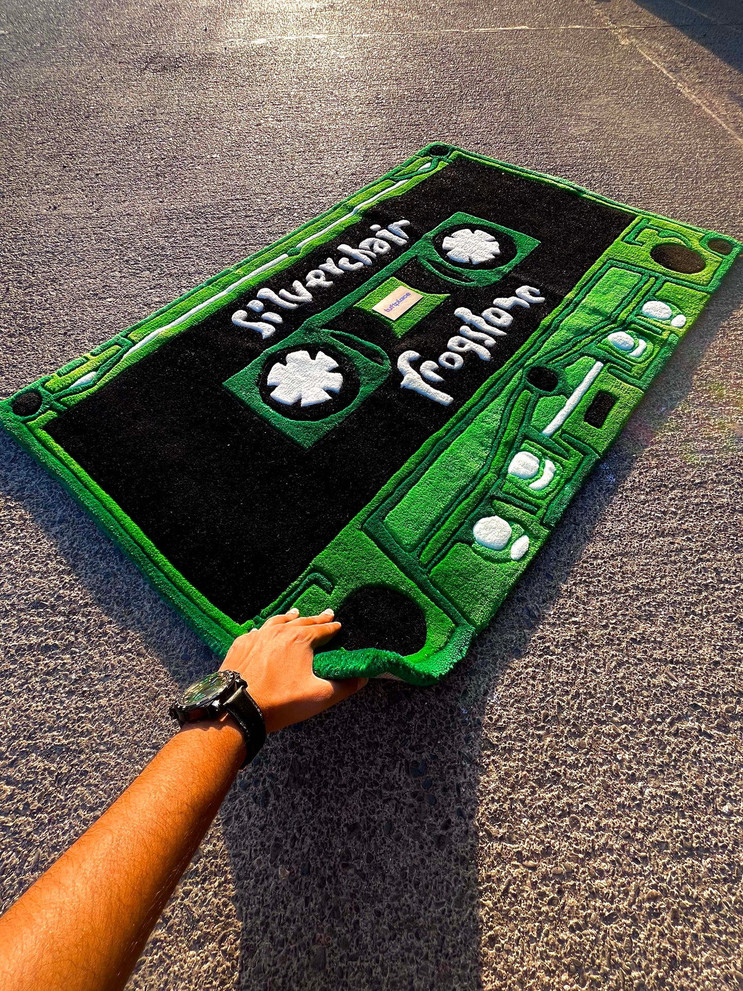 Green Cassette Custom Rug by Tuftplace