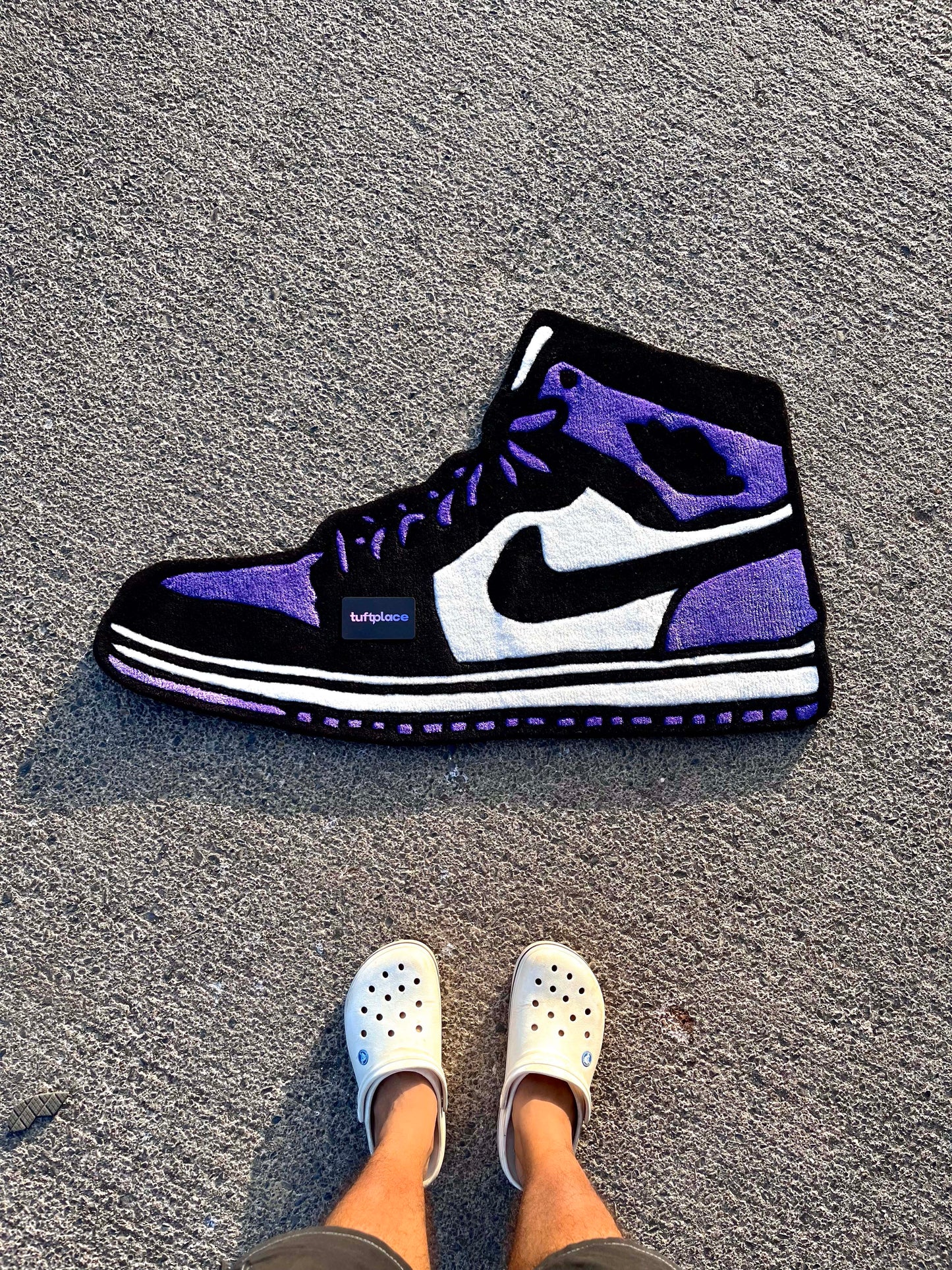 (SALE) AJ1 Court Purple Sneaker Custom Rug by Tuftplace