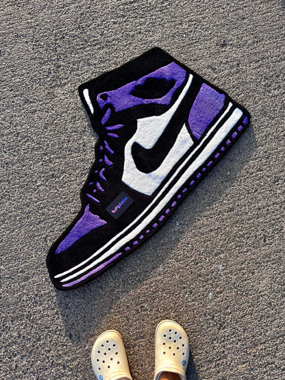 (SALE) AJ1 Court Purple Sneaker Custom Rug by Tuftplace