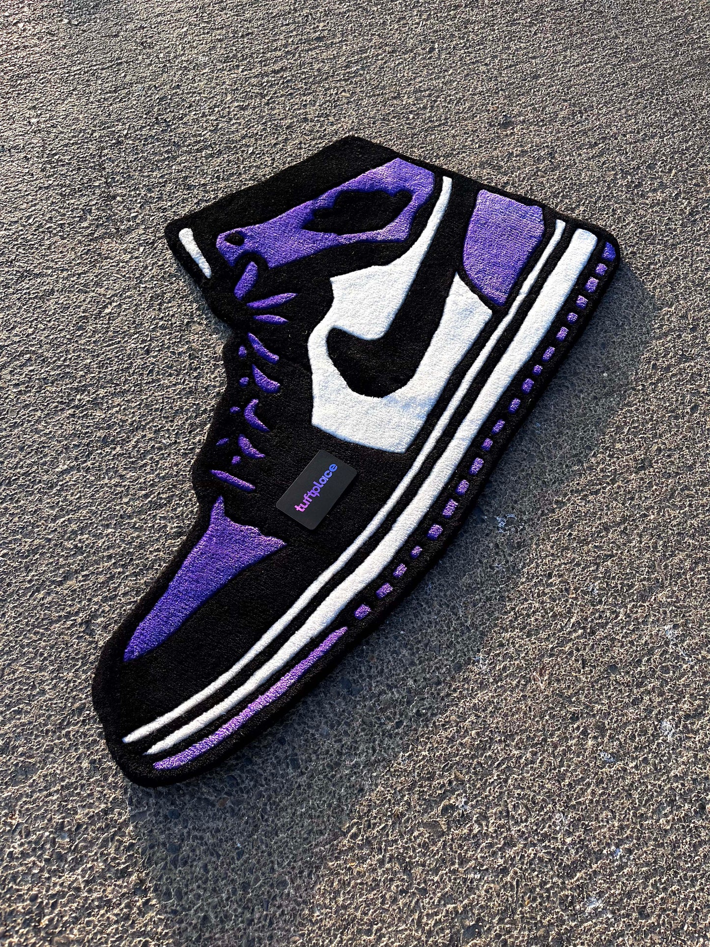 (SALE) AJ1 Court Purple Sneaker Custom Rug by Tuftplace