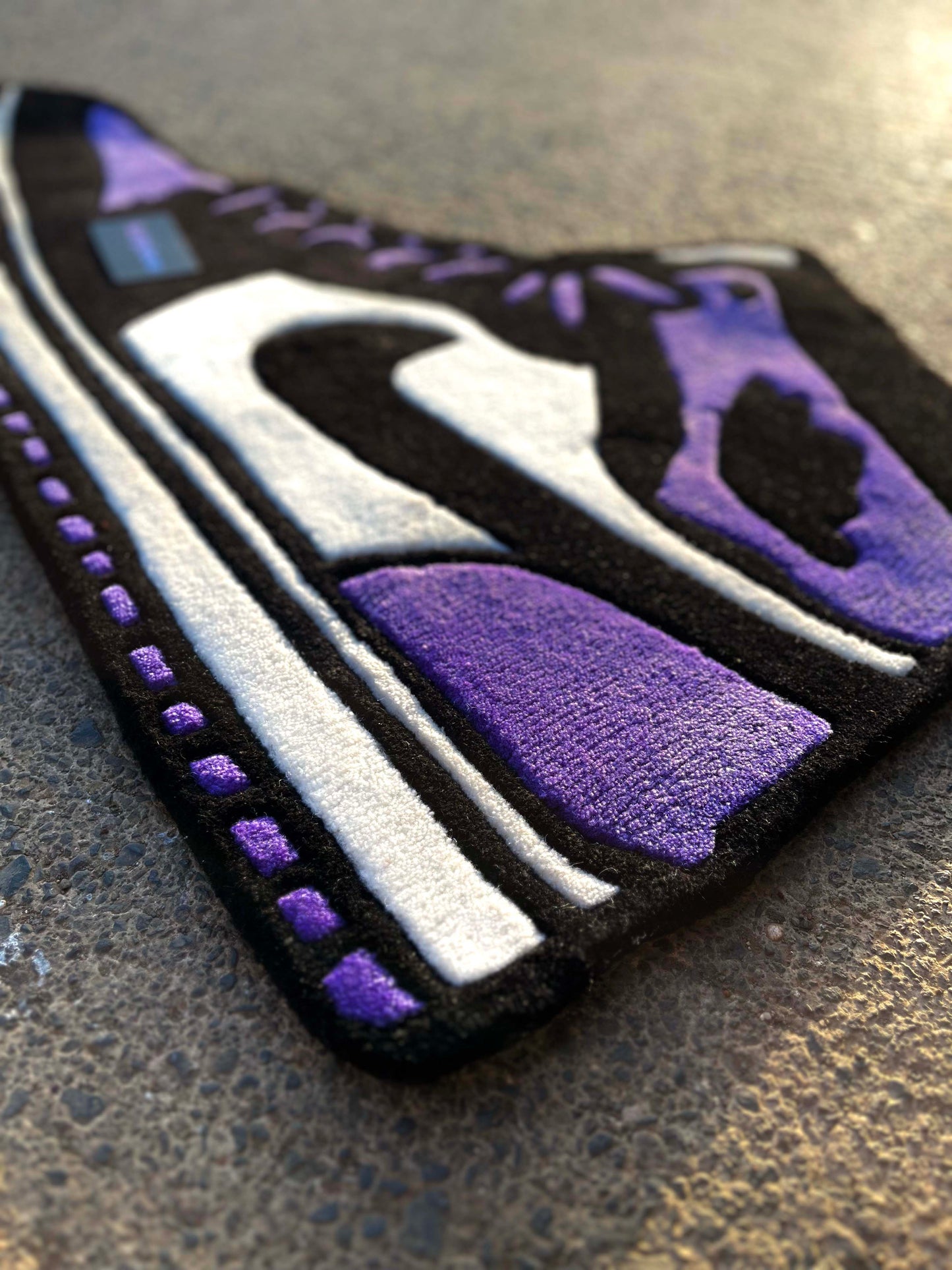 (SALE) AJ1 Court Purple Sneaker Custom Rug by Tuftplace