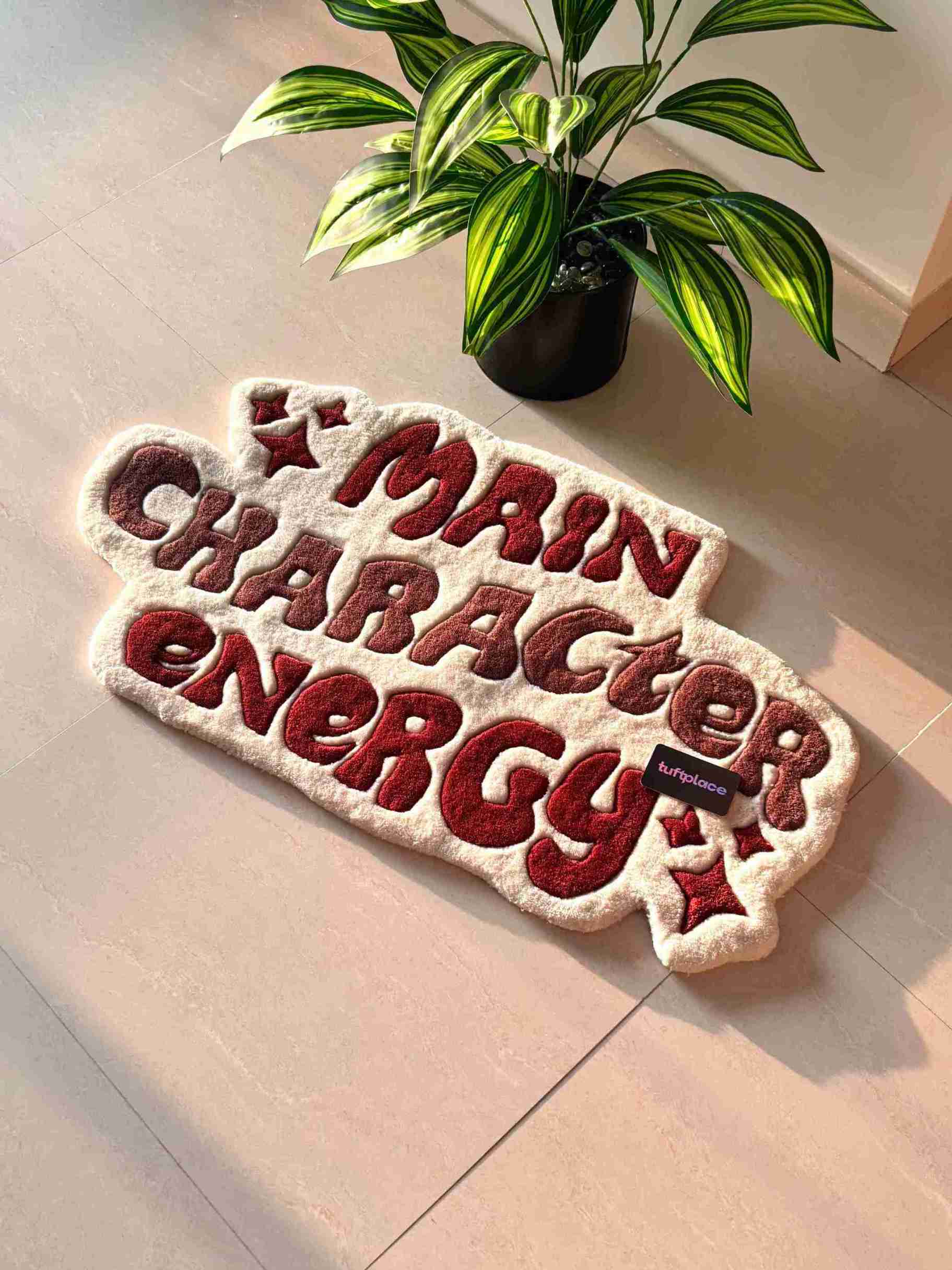 (SALE) Main Character Energy Deep Red Custom Rug by Tuftplace ...