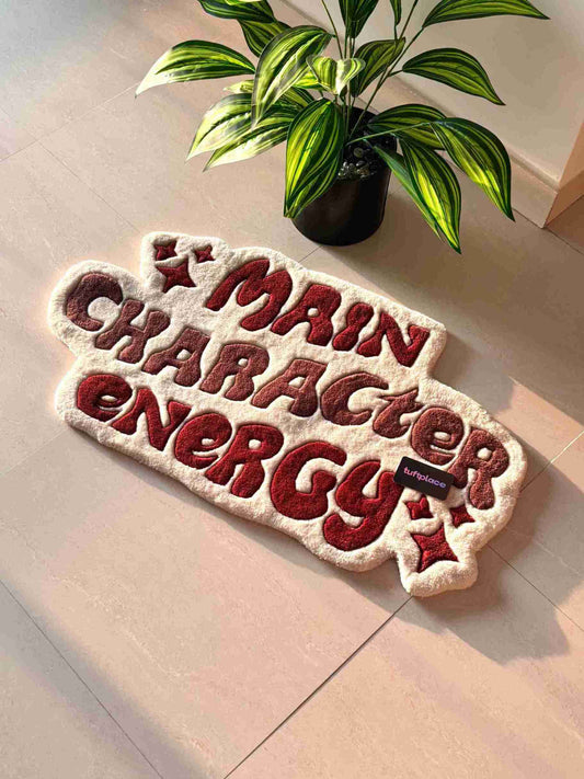 (SALE) Main Character Energy Deep Red Custom Rug by Tuftplace