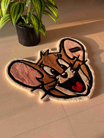 Jerry Mouse Cartoon Custom Rug by Tuftplace