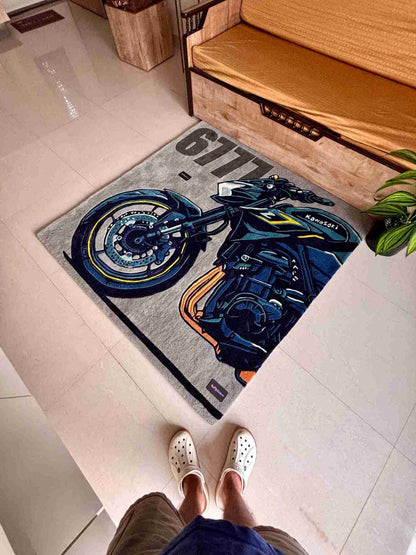 Kawasaki Bike Fan Art Custom Rug by Tuftplace