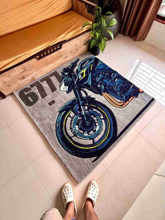 Kawasaki Bike Fan Art Custom Rug by Tuftplace