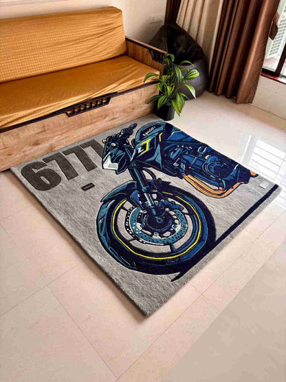Kawasaki Bike Fan Art Custom Rug by Tuftplace
