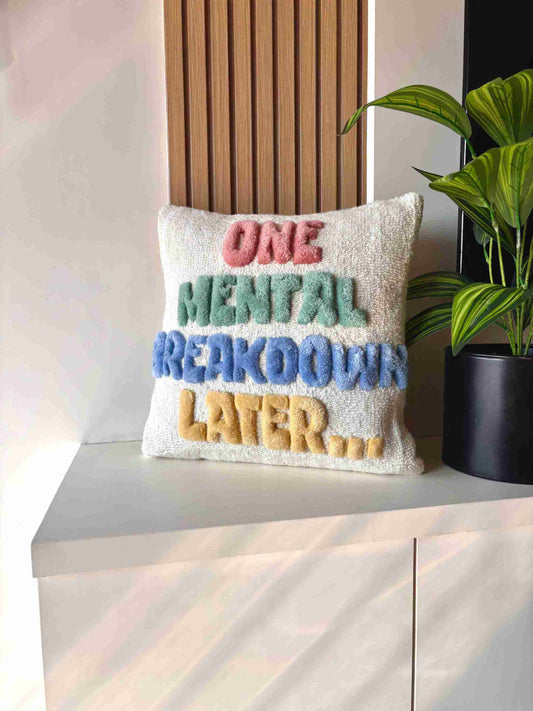 Mental Breakdown Hand Tufted Cushion by Tuftplace