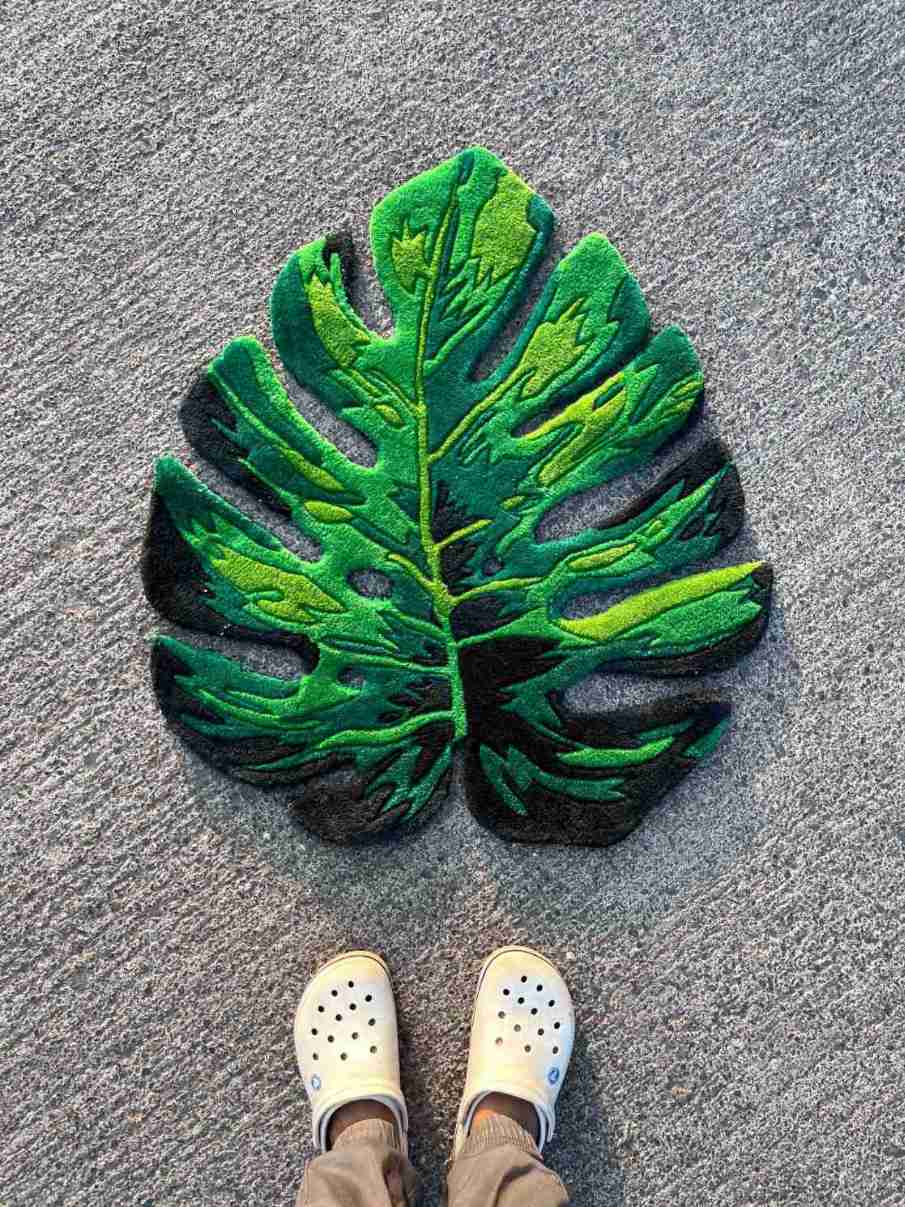 Monstera Leaf Custom Rug by Tuftplace