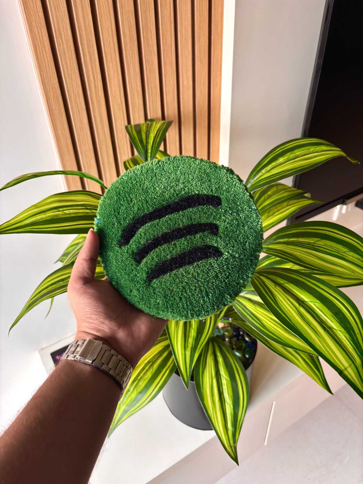 Music Logo Hand Tufted Coaster / Mug Rug / Table Decor