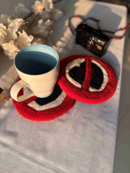 No Love Hand Tufted Coasters