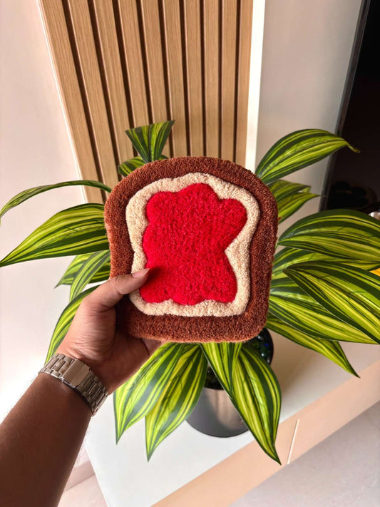 Bread Jam Hand Tufted Coaster / Mug Rug / Table Decor