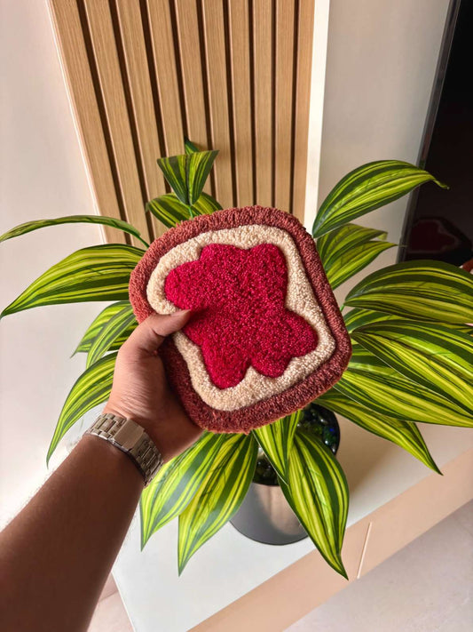 Bread Jam Hand Tufted Coaster / Mug Rug / Table Decor